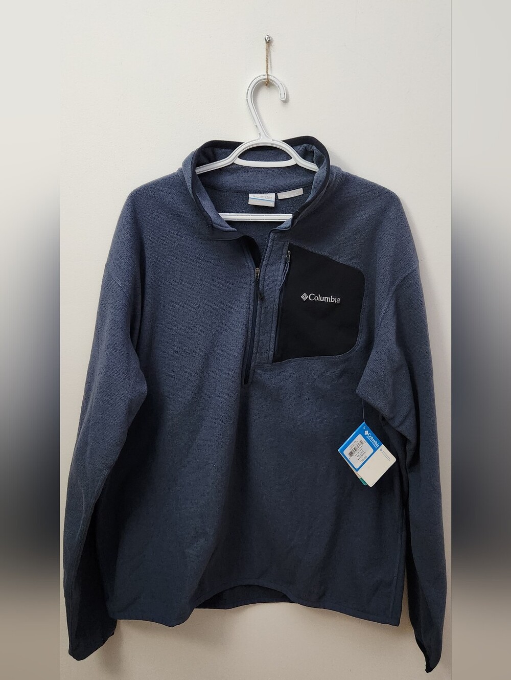 NWT Columbia Scale Up Omni Wick Navy Blue Half-Zip Fleece Pullover